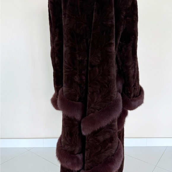 Natural mink and fox fur winter long coat One Size Retail 8500$ - Picture 7 of 10